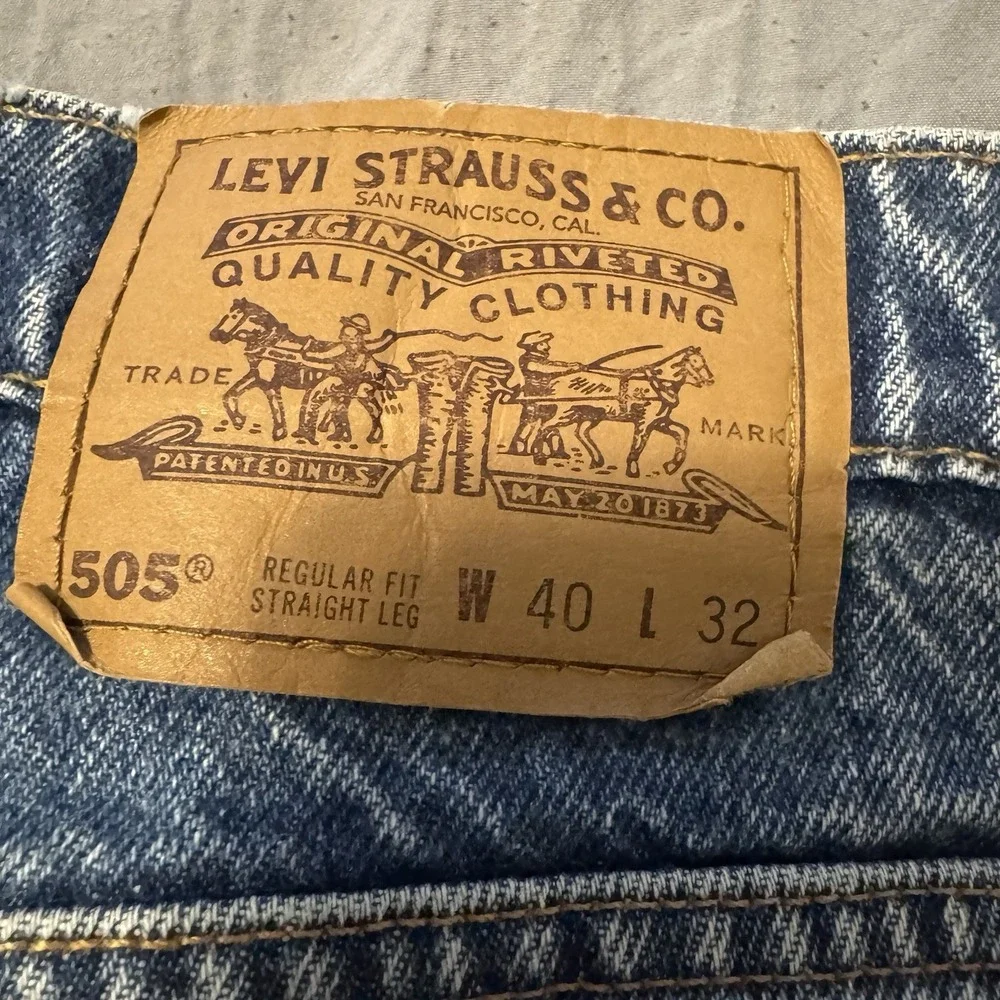 Vintage Levi's 505 Regular Fit Men's Jeans Orange Tab 90s Size 40x32 100% Cotton